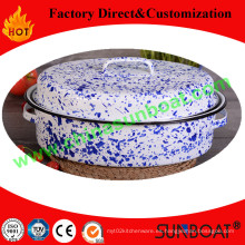 Pintado a mano color personalizado 45 * 34 * 18cm tamaño Cookware Enamel Roaster Pan